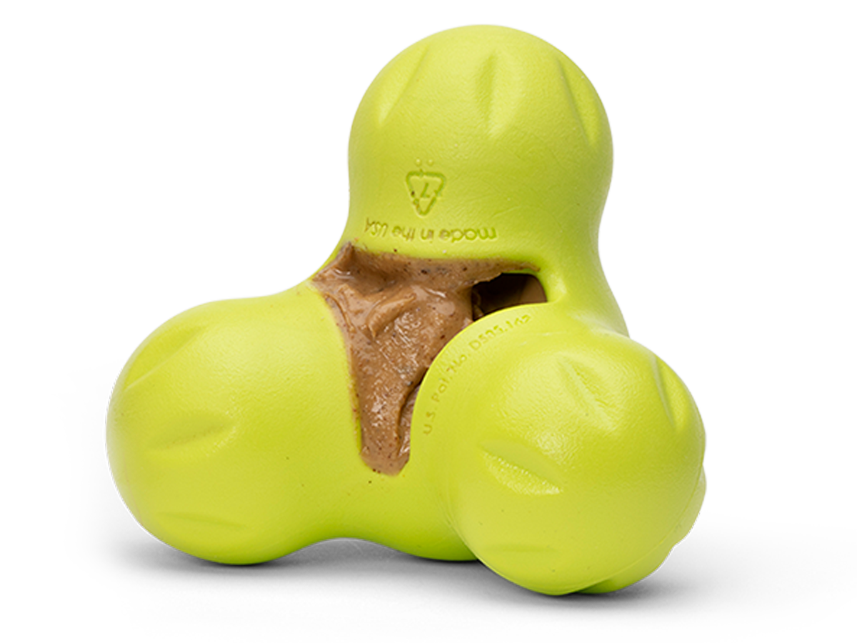 West Paw Tux® Puzzle Treat-Dispensing Slow Feeder Dog Toy Small orange